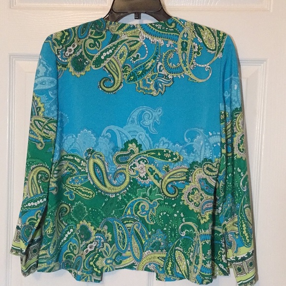 Chico’s Aqua Jacket and Tank Size M - Picture 6 of 7